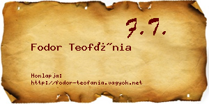 Fodor Teofánia névjegykártya
